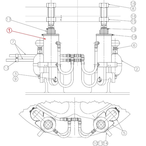 ОСВОБОЖДАВАЩ ЦИЛИНДЪР 1093030108 ЗА METSO HP300