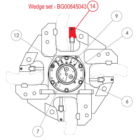 КОМПЛЕКТ КЛИН BG00845043 ЗА ЧУКОВЕ ЗА SANDVIK QI442
