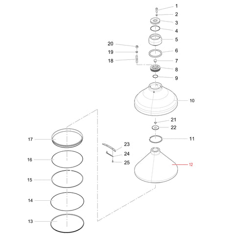 ГЛАВА НА КОНУСА CR023-242-801 ЗА POWERSCREEN MAXTRAK 1150