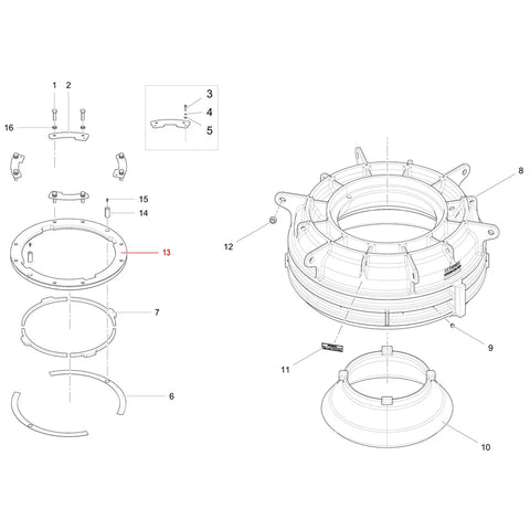 ПРИДЪРЖАЩ ПРЪСТЕН CR023-248-001 ЗА POWERSCREEN MAXTRAK 1150
